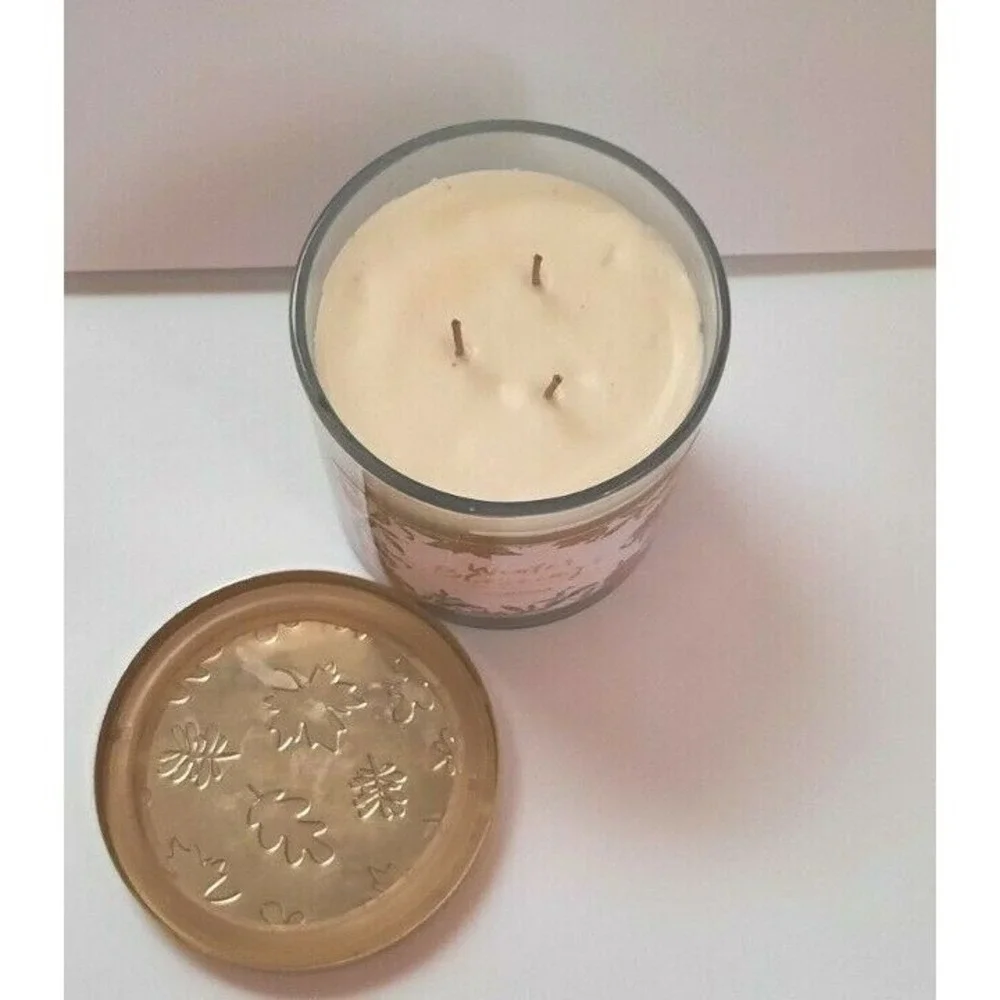 Sonoma Goods For Life Winter Blessings Scent 3 Wick Candle Floral Glass Jar Lid